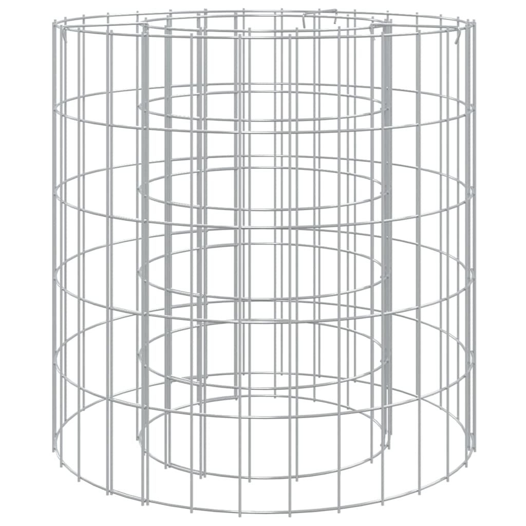 vidaXL Gabion för eldstad Ø 50 cm galvaniserat järn