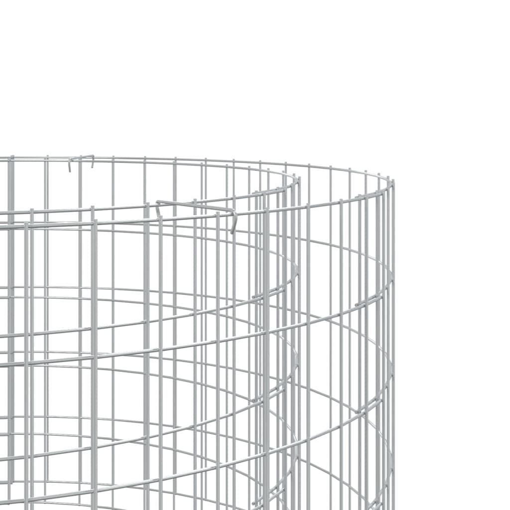 vidaXL Gabion för eldstad Ø 50 cm galvaniserat järn