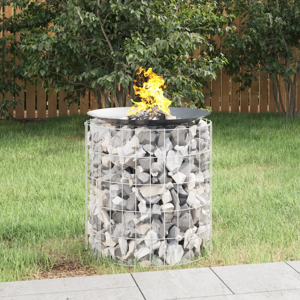 vidaXL Gabion för eldstad Ø 50 cm galvaniserat järn
