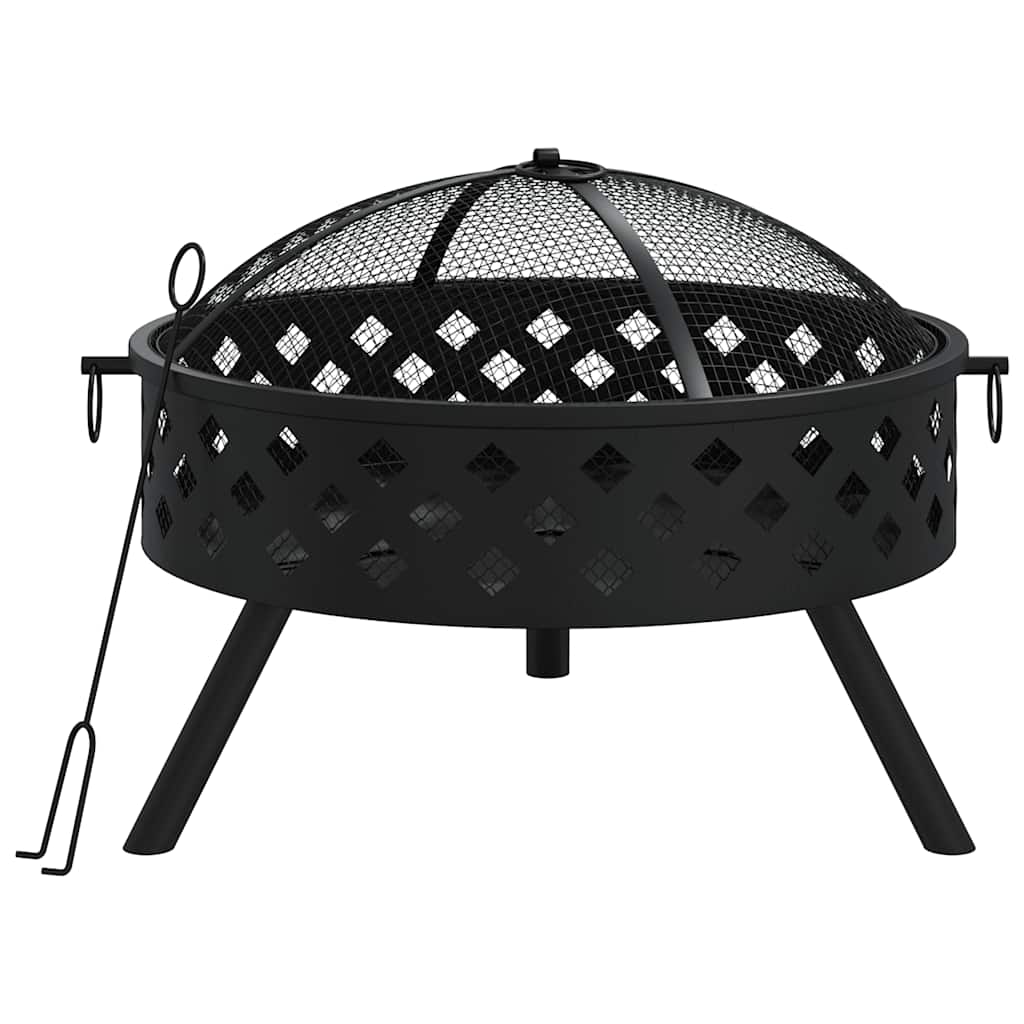 vidaXL Eldstad med eldgaffel 58 cm XXL stål