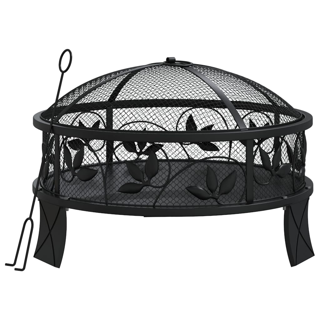 vidaXL Eldstad med eldgaffel 50 cm XXL stål
