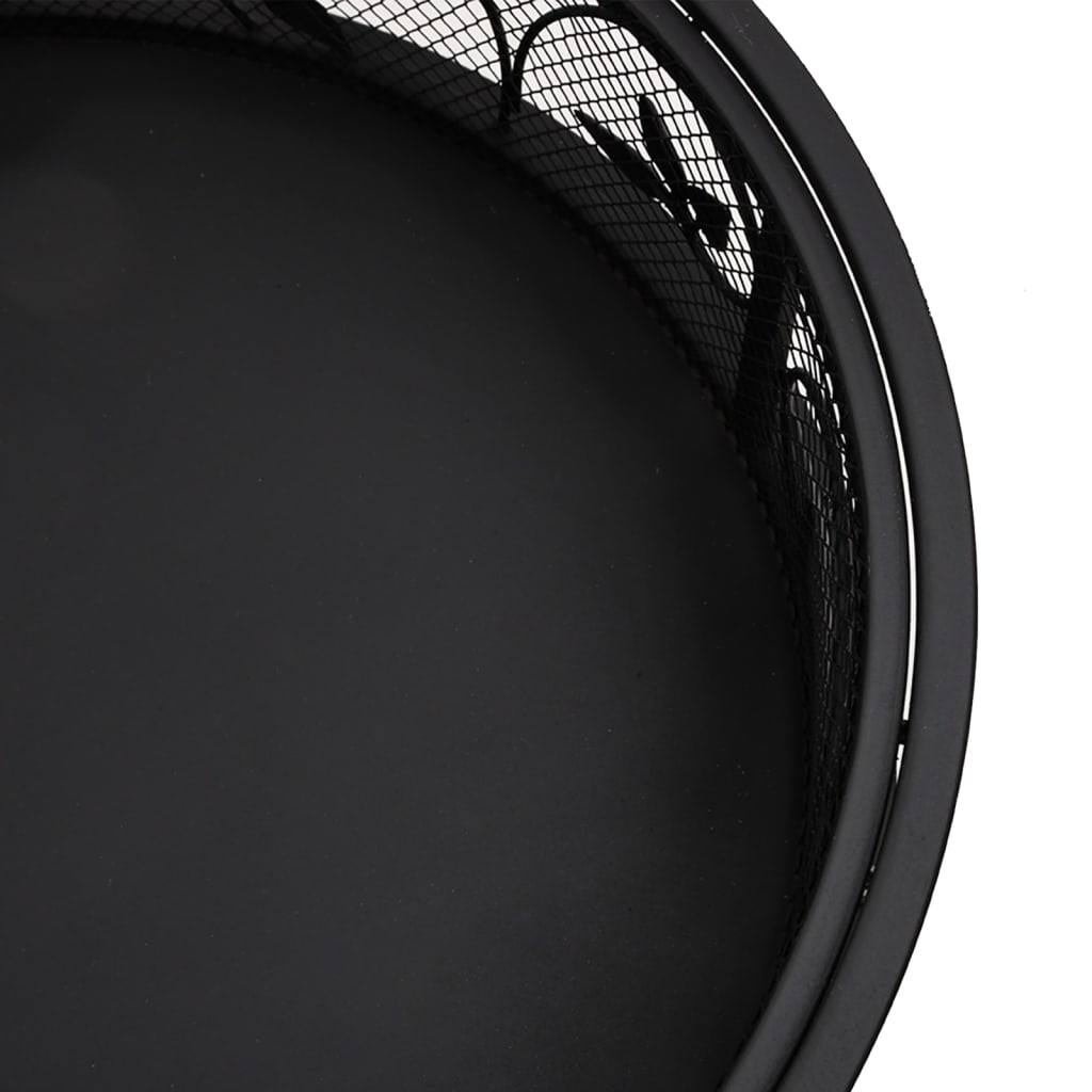 vidaXL Eldstad med eldgaffel 50 cm XXL stål