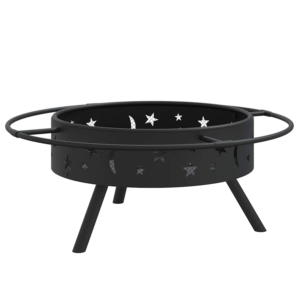 vidaXL Eldstad med eldgaffel 70 cm XXL stål