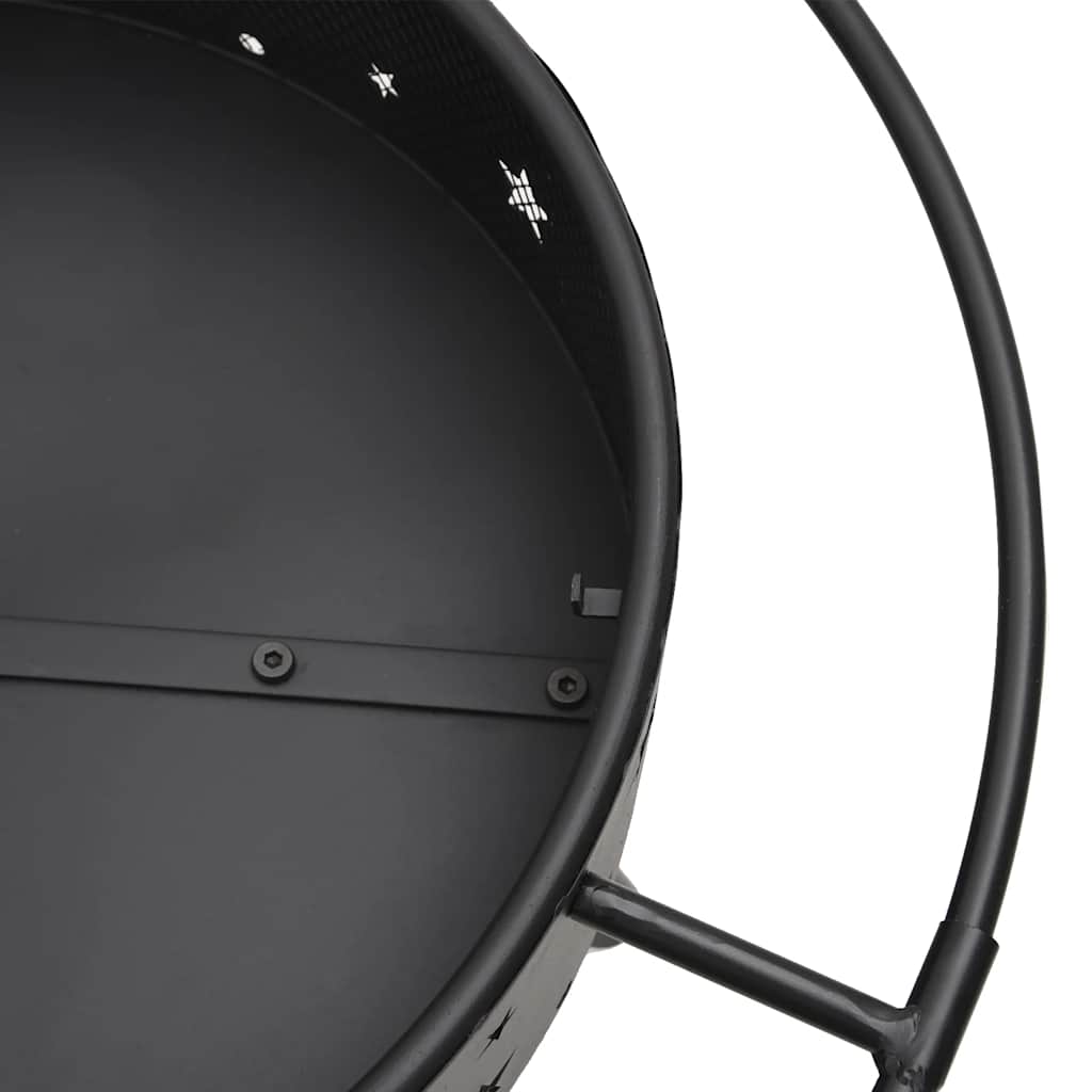 vidaXL Eldstad med eldgaffel 70 cm XXL stål