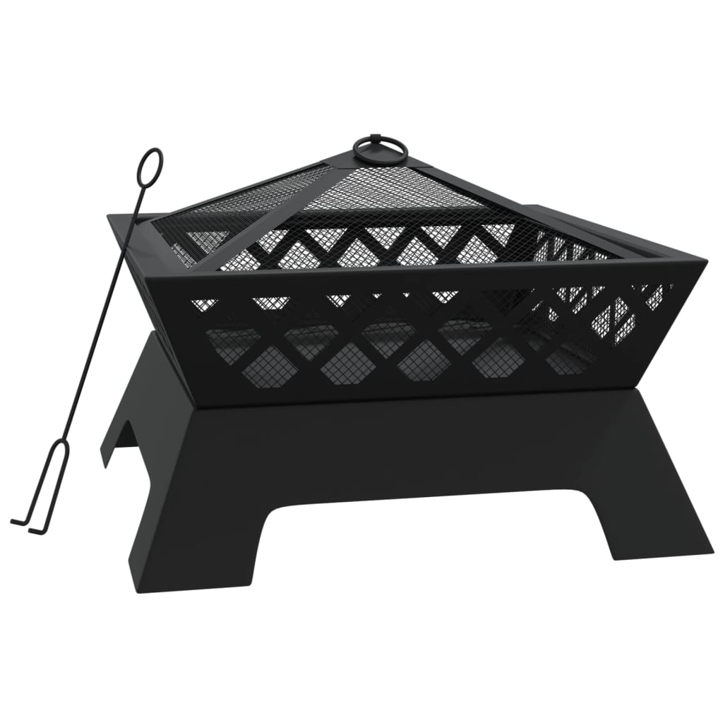vidaXL Eldstad med eldgaffel 50 cm XXL stål