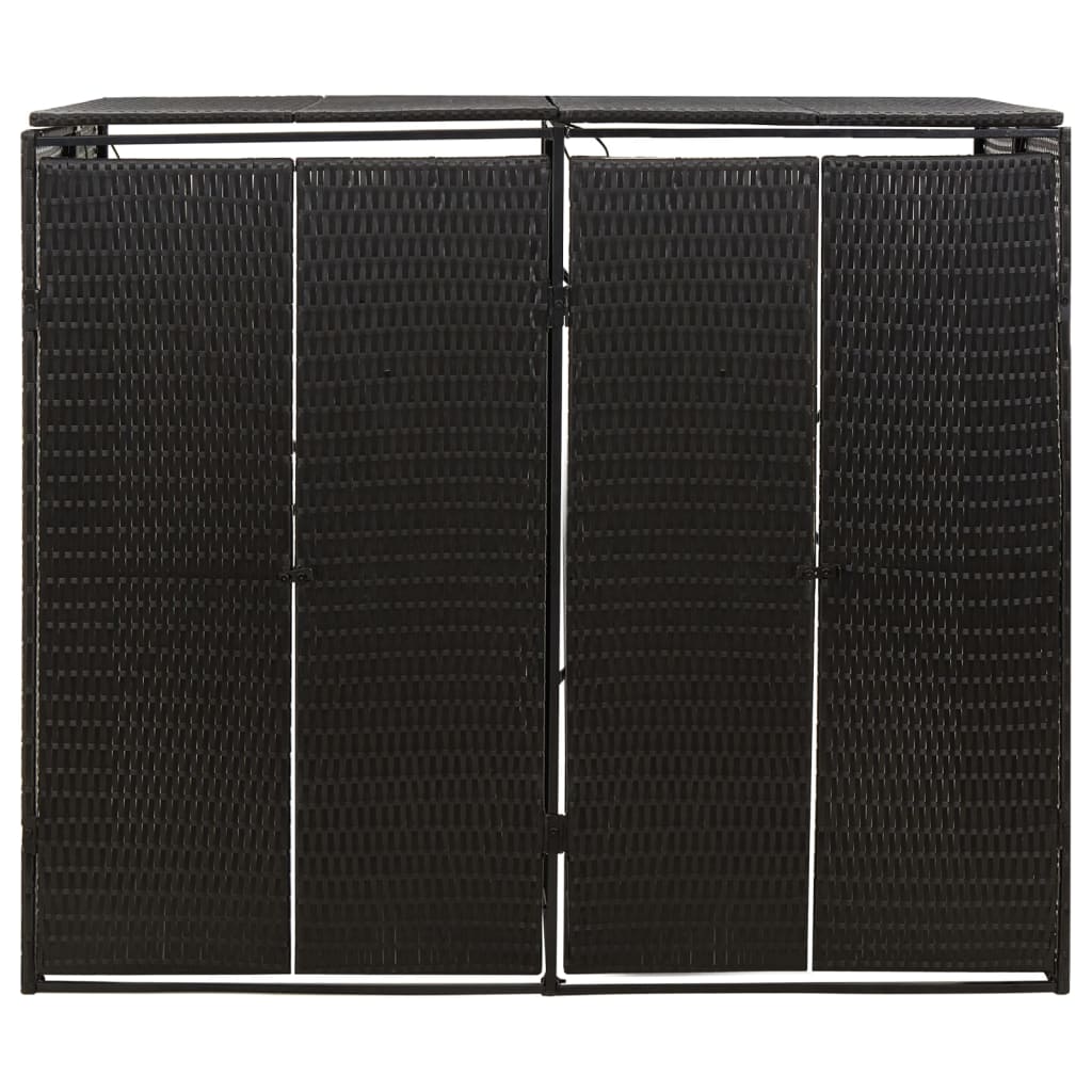 vidaXL Dubbelt skjul för soptunnor svart 140x80x117 cm konstrotting