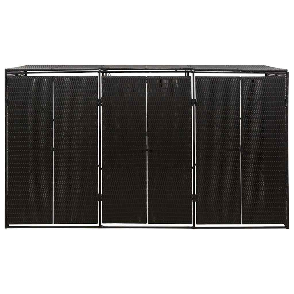 vidaXL Skjul för tre soptunnor svart 207x80x117 cm konstrotting