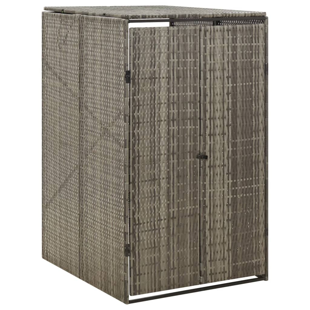 vidaXL Skjul för soptunna grå 70x80x117 cm konstrotting