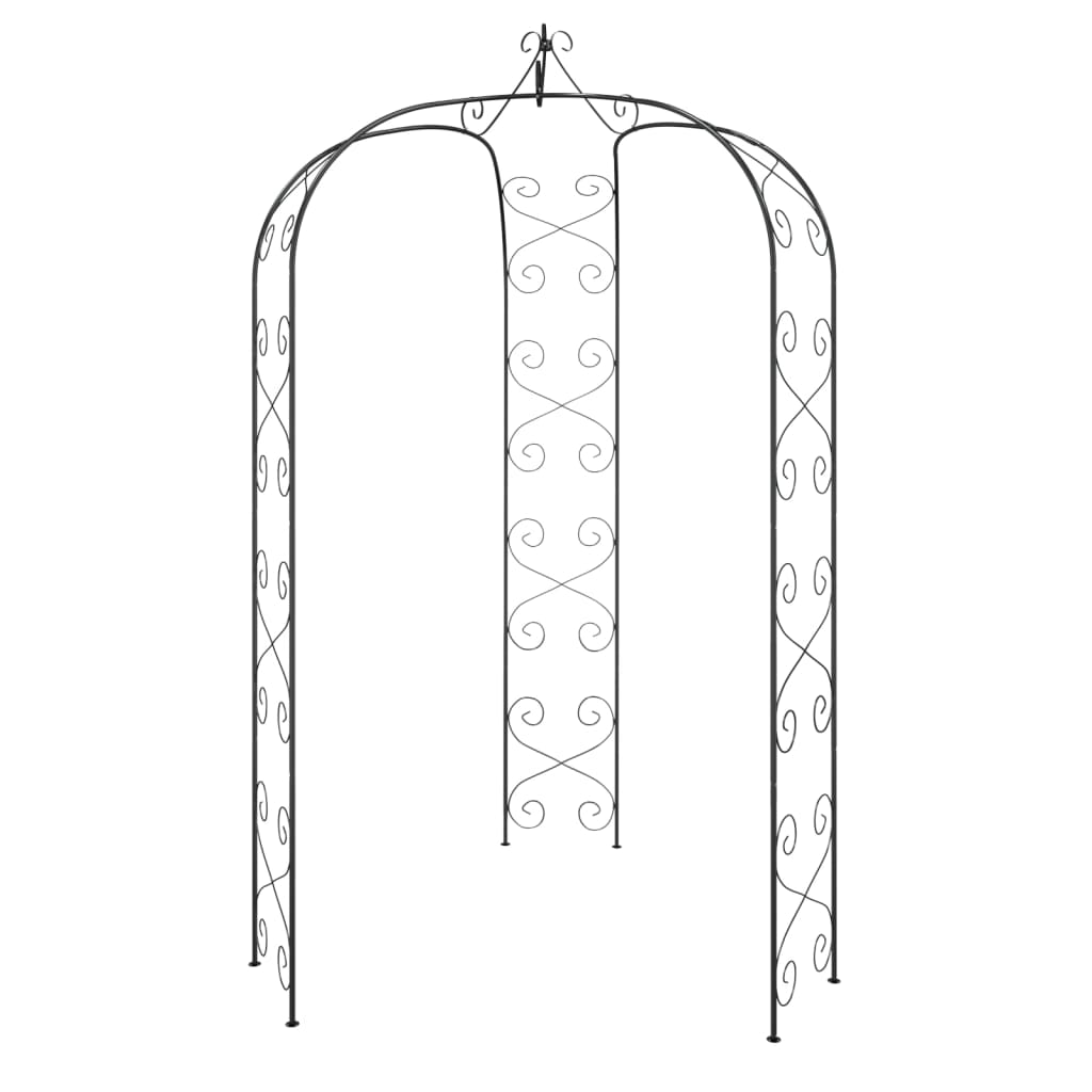 vidaXL Rosenbåge svart Ø180x255 cm stål