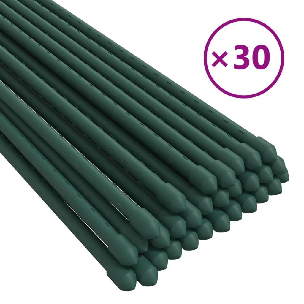 vidaXL Växtstöd 30 st grön 90 cm stål