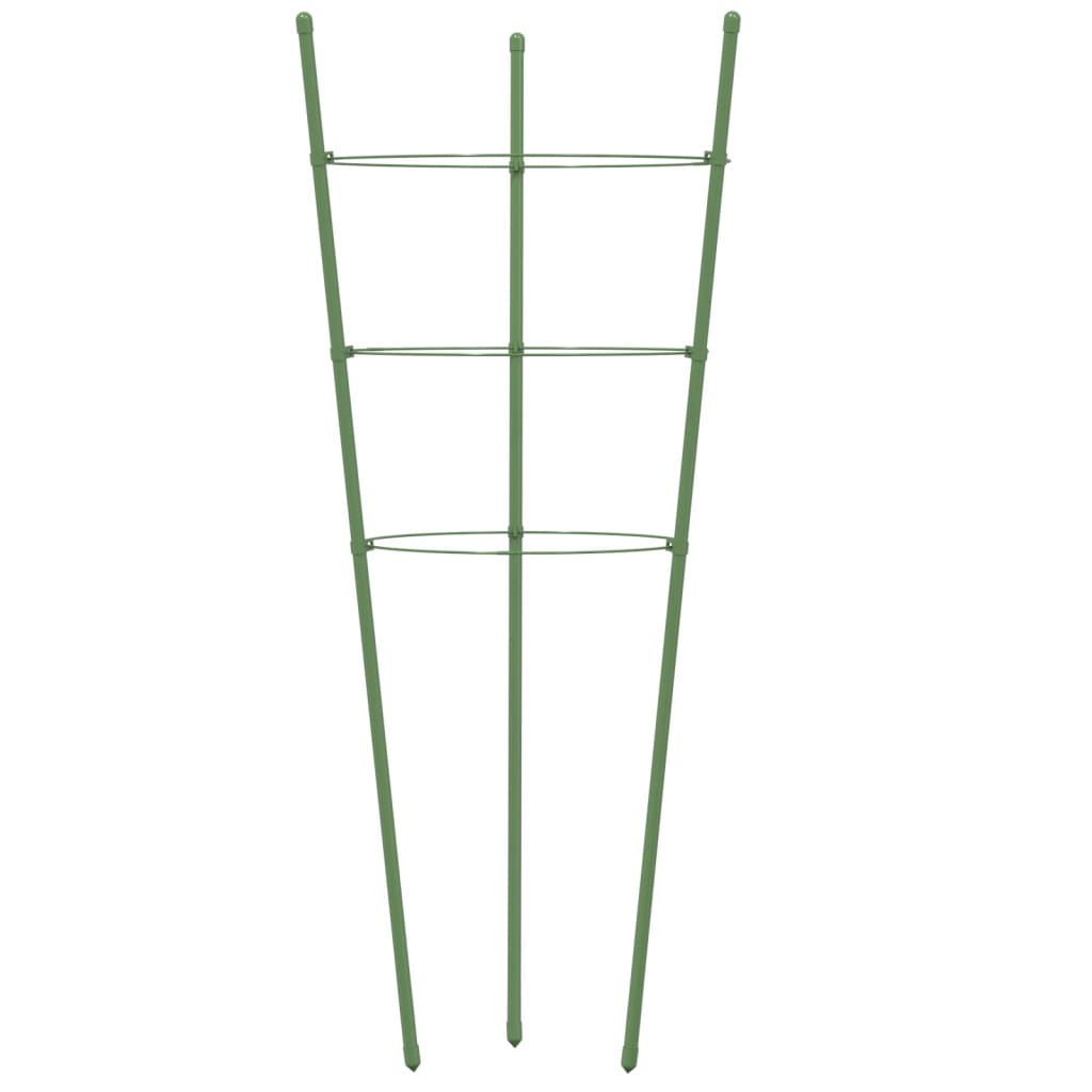 vidaXL Växtstöd med 3 ringar 5 st grön 75 cm stål