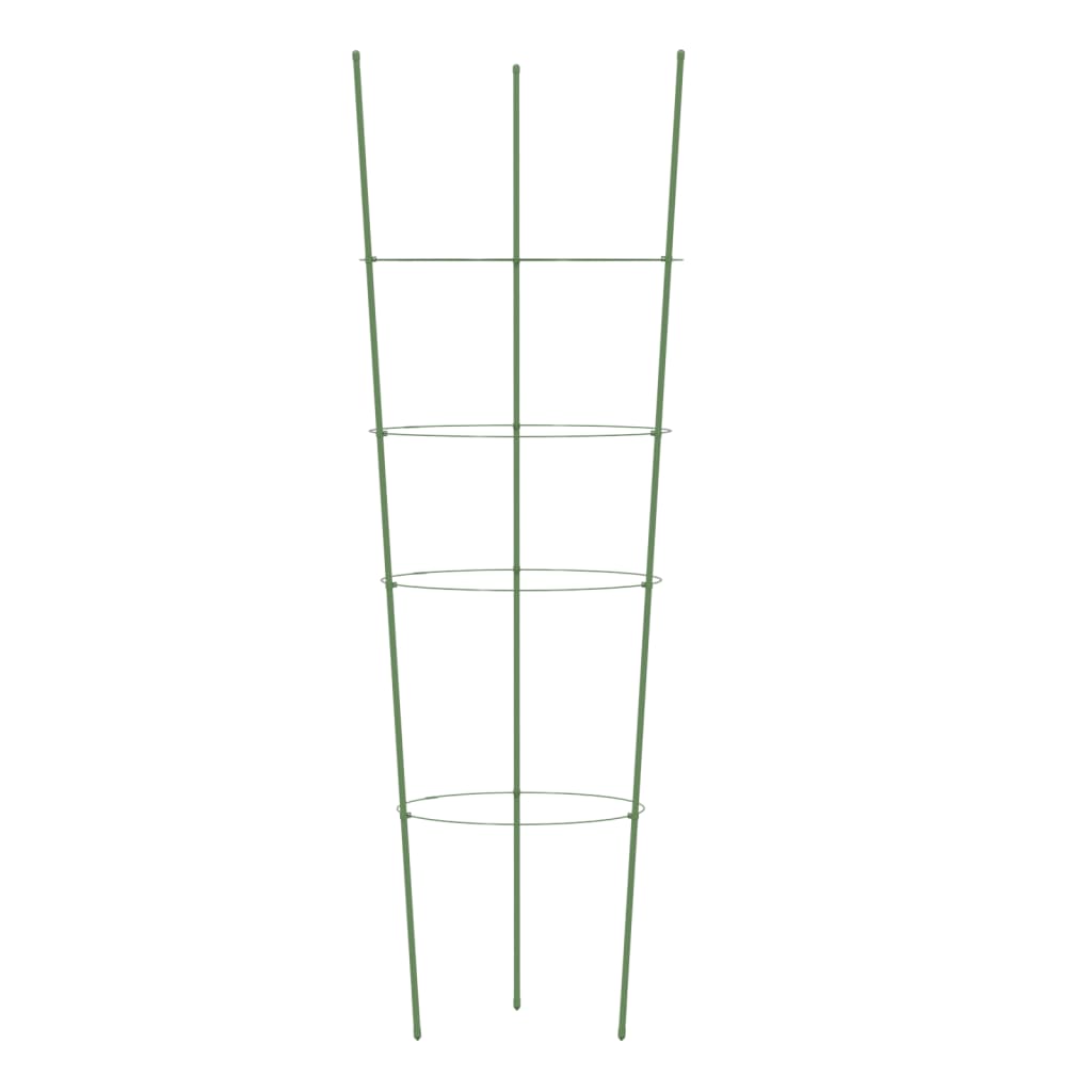 vidaXL Växtstöd med 4 ringar 5 st grön 90 cm stål