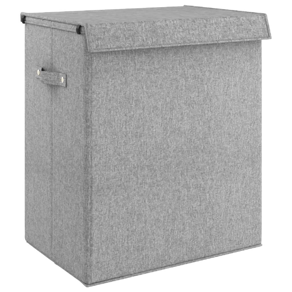 vidaXL Vikbar tvättkorg grå 51x34,5x59 cm konstlinne