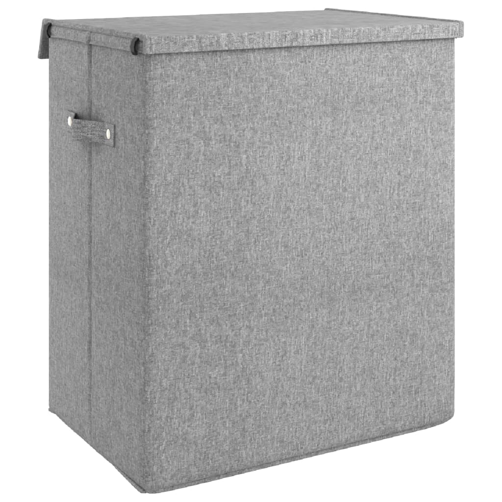 vidaXL Vikbar tvättkorg grå 51x34,5x59 cm konstlinne