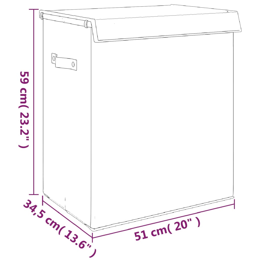vidaXL Vikbar tvättkorg grå 51x34,5x59 cm konstlinne