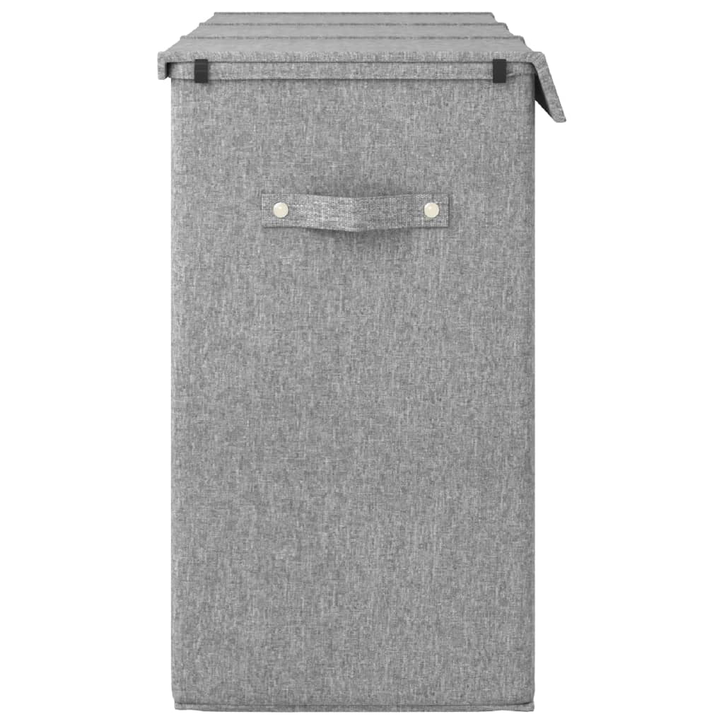 vidaXL Vikbar tvättkorg grå 64,5x34,5x59 cm konstlinne
