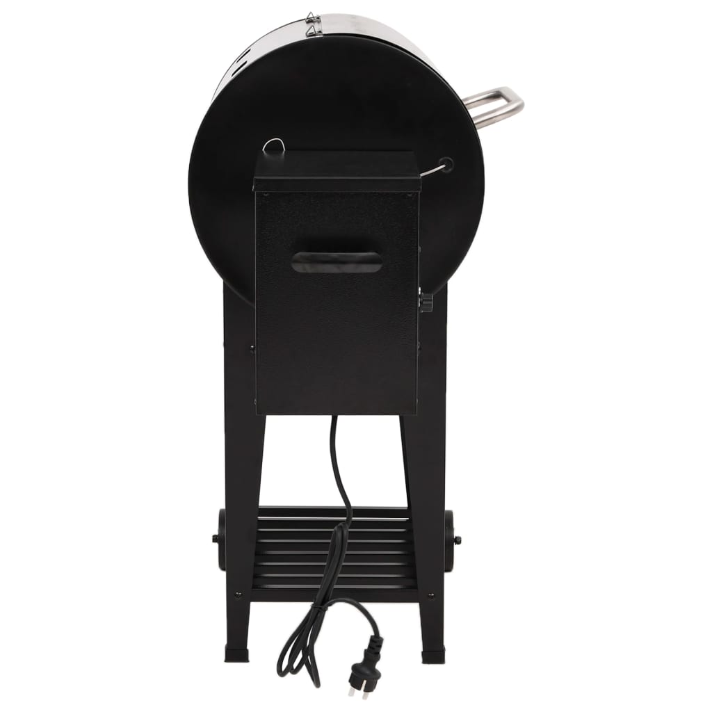 vidaXL Pelletsgrill med hylla svart 94 cm järn