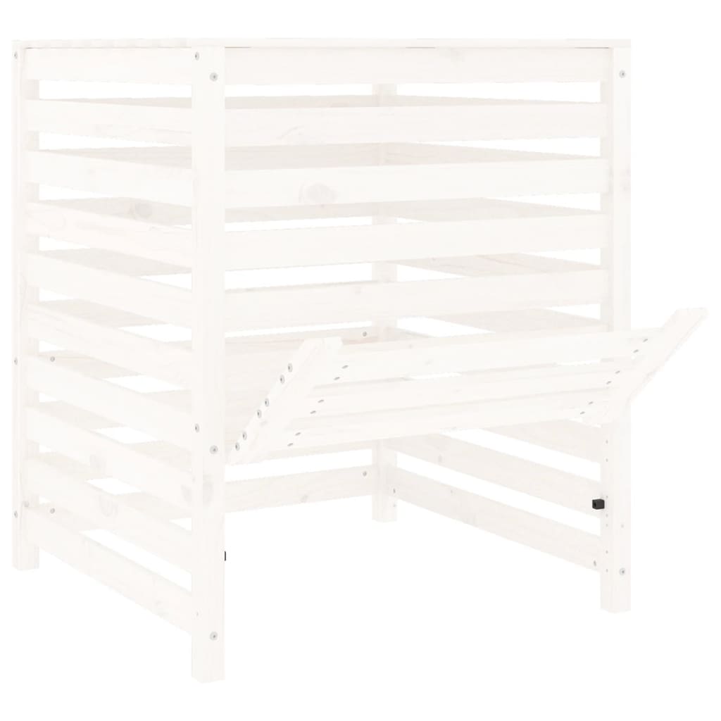 vidaXL Kompostlåda vit 82,5x82,5x99,5 cm massiv furu