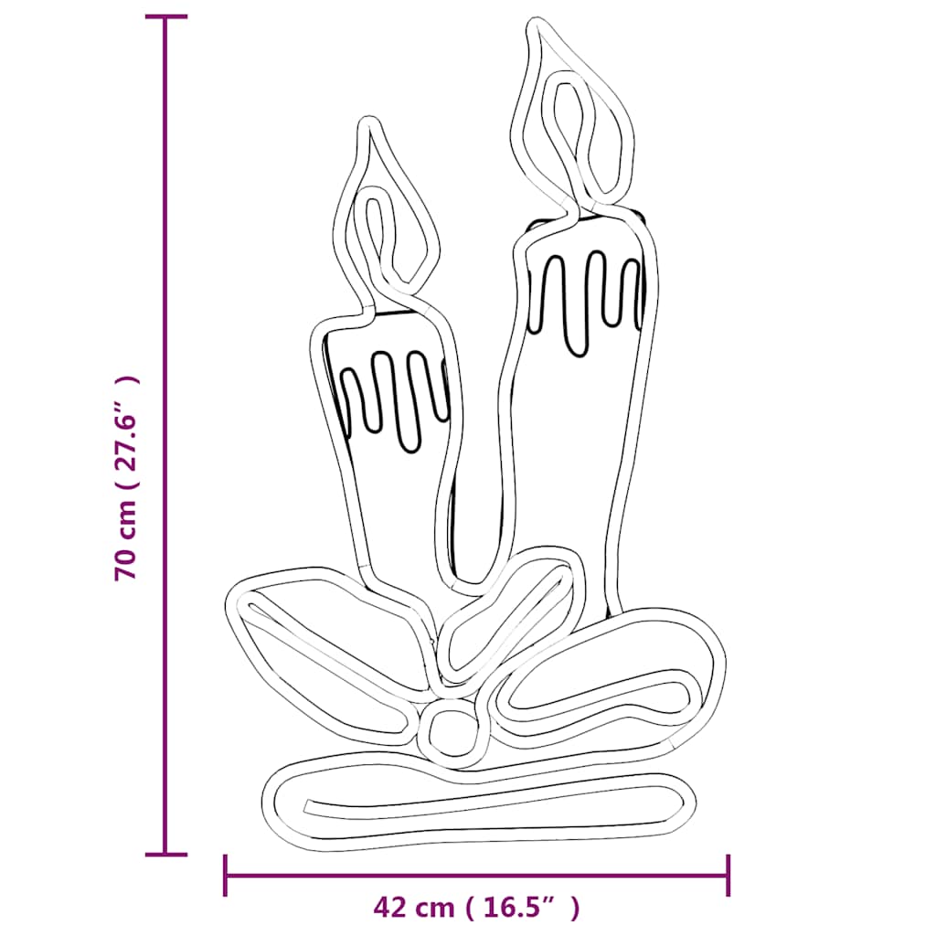 vidaXL Juldekoration ljus-figurer 2 st med 144 LEDs 70x42 cm