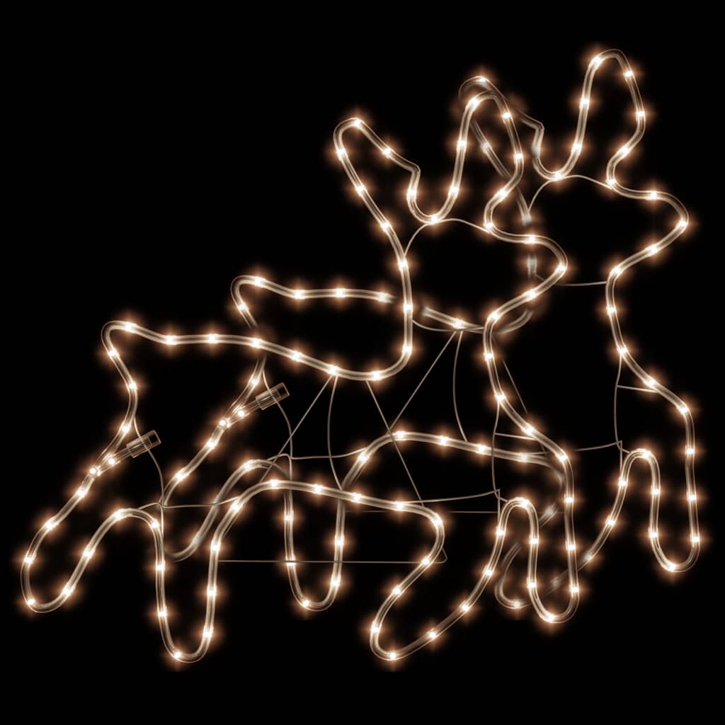 vidaXL Renfigur 2 st ljusslinga med LED varmvit 57x55x4,5 cm