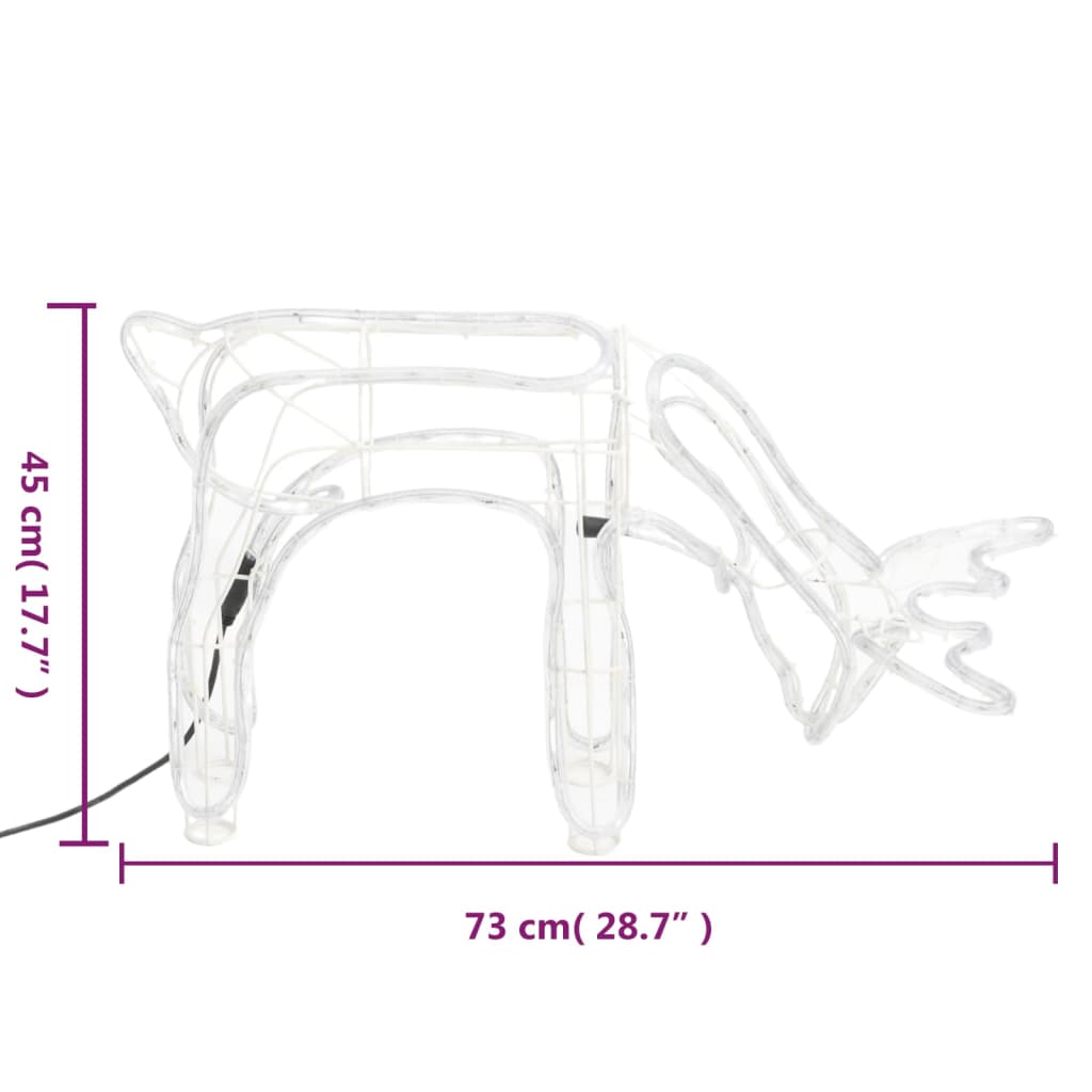 vidaXL Renfigur 2 st ljusslinga med varmvit 73x31x45 cm