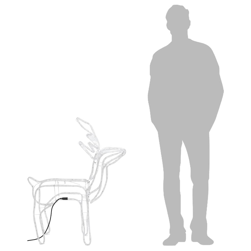 vidaXL Renfigur 3 st ljusslinga med kallvit 76x42x87 cm