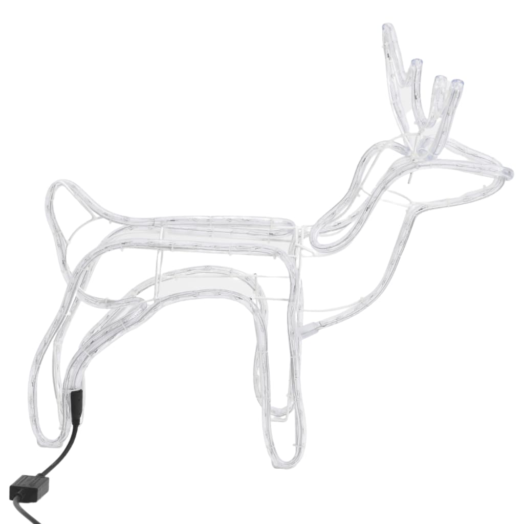 vidaXL Renfigur 2 st ljusslinga kallvit 60x30x60 cm