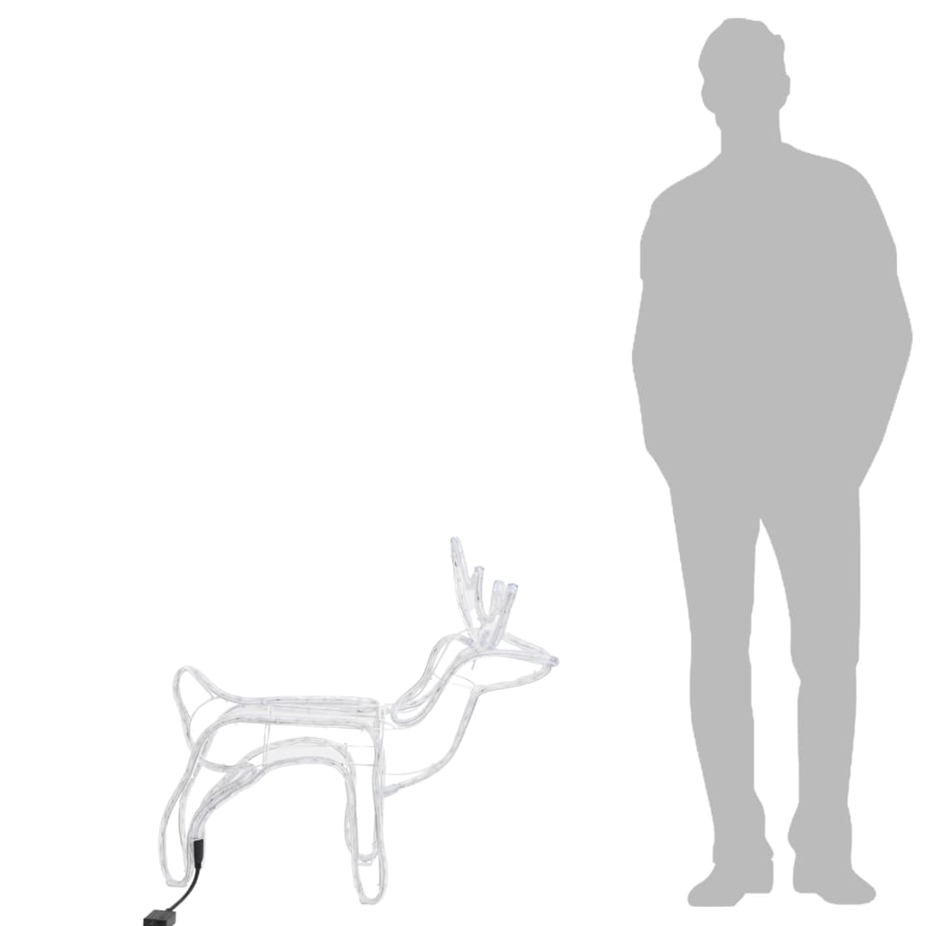 vidaXL Renfigur 2 st ljusslinga kallvit 60x30x60 cm