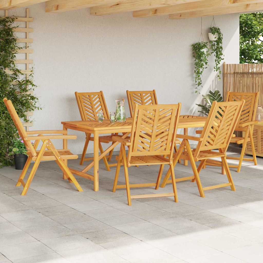 vidaXL Trädgårdsmöbelset 7 st Brun 200 x 90 x 74 cm Massivt Akaciaträ
