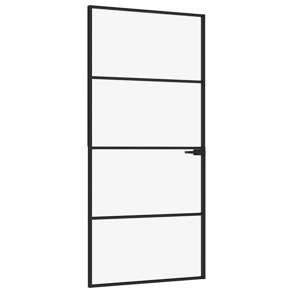 vidaXL Innerdörr 93x201,5 cm härdat glas och aluminium slim