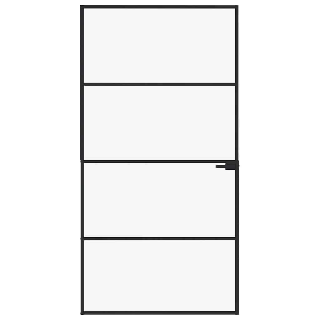 vidaXL Innerdörr 102x201,5 cm härdat glas och aluminium slim