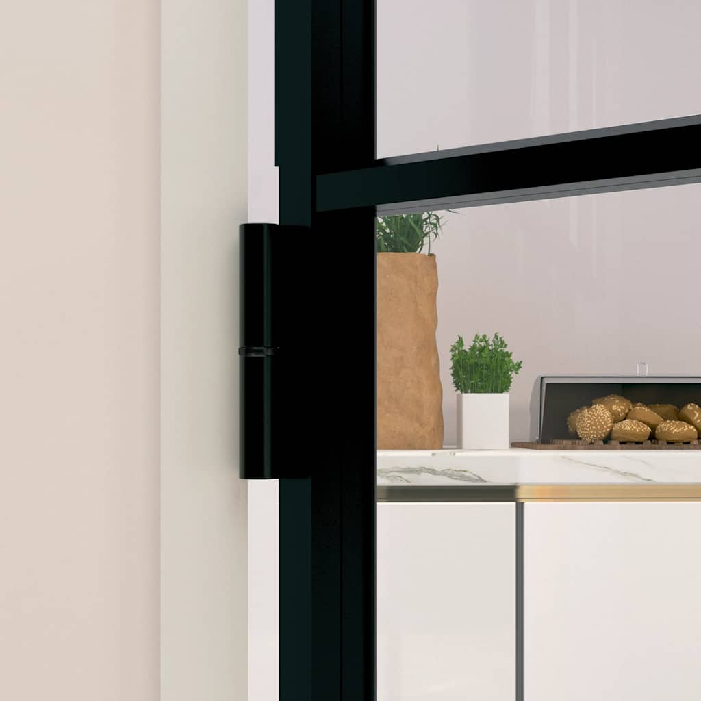 vidaXL Innerdörr 102x201,5 cm härdat glas och aluminium slim