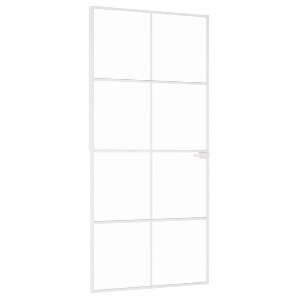 vidaXL Innerdörr 93x201,5 cm härdat glas och aluminium slim