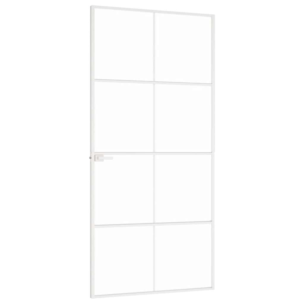 vidaXL Innerdörr 93x201,5 cm härdat glas och aluminium slim