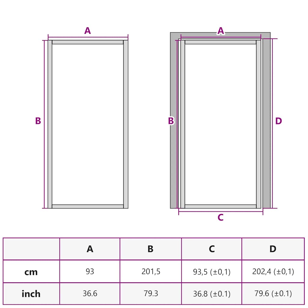 vidaXL Innerdörr 93x201,5 cm härdat glas och aluminium slim