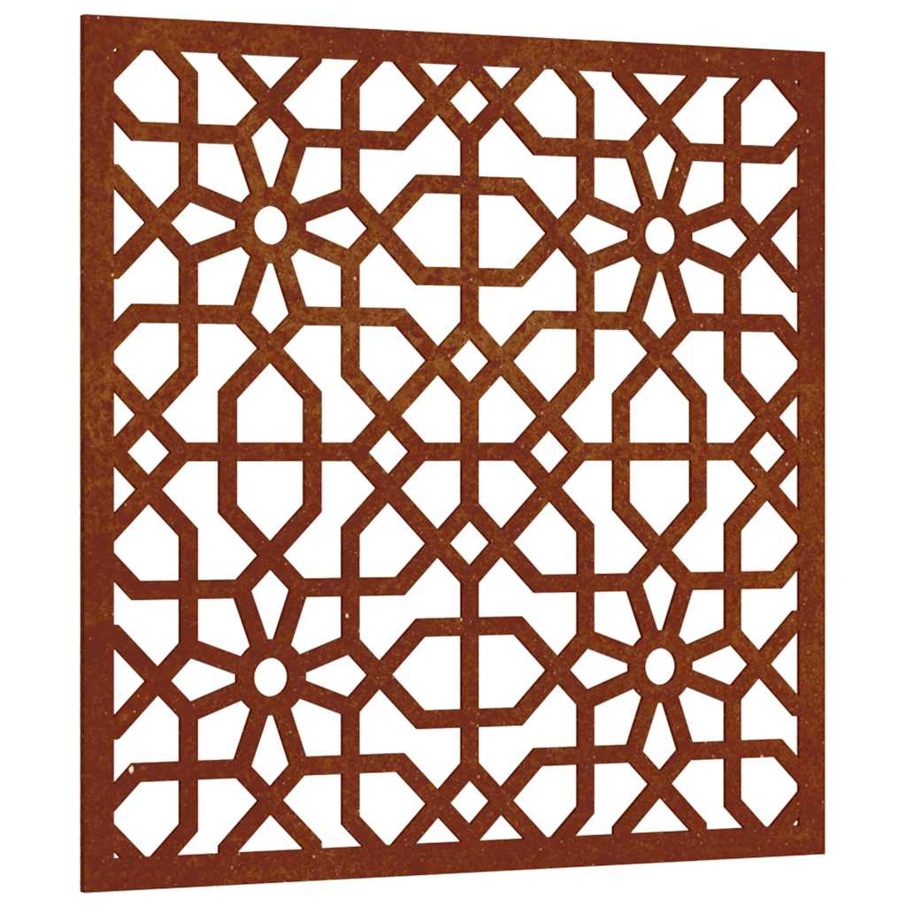 vidaXL Väggdekoration 55x55 cm rosttrögt stål morisk design