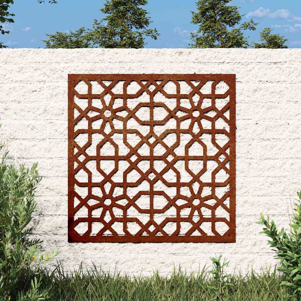 vidaXL Väggdekoration 55x55 cm rosttrögt stål morisk design