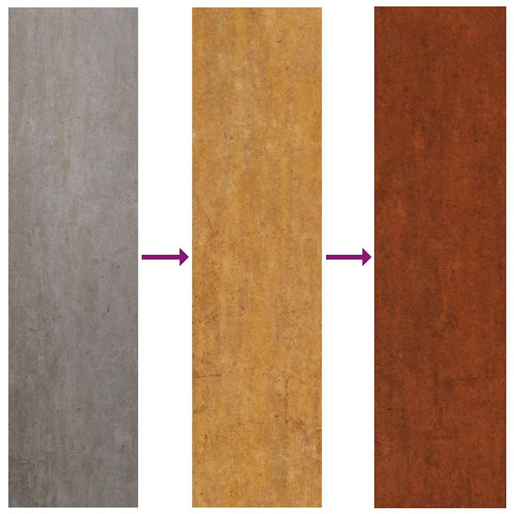 vidaXL Väggdekoration 105x55 cm rosttrögt stål bambudesign