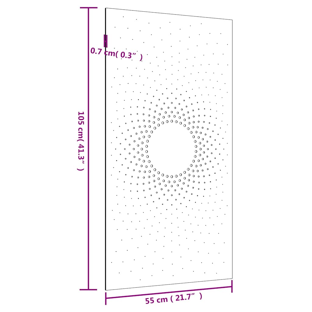 vidaXL Väggdekoration 105x55 cm rosttrögt stål soldesign