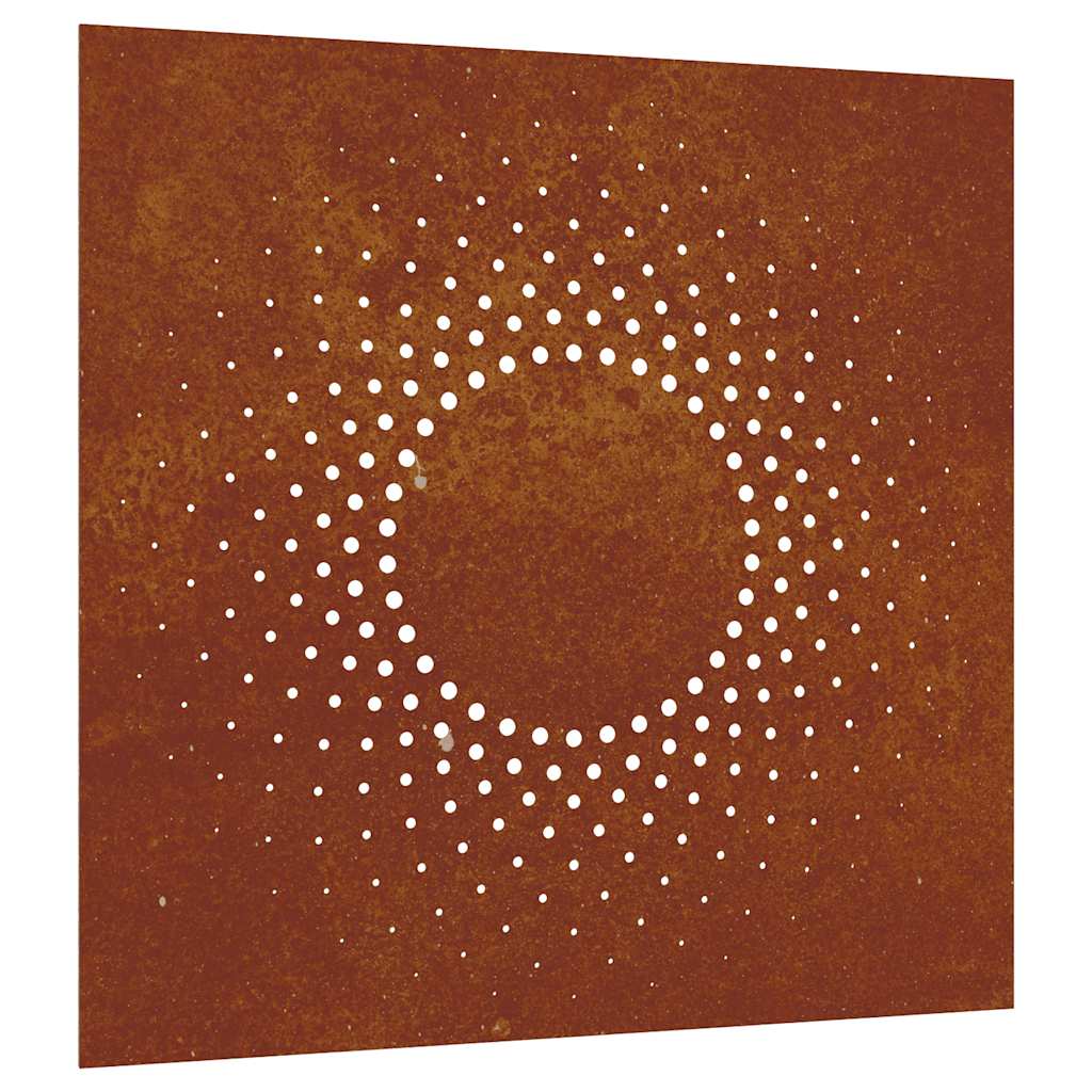 vidaXL Väggdekoration 55x55 cm rosttrögt stål soldesign