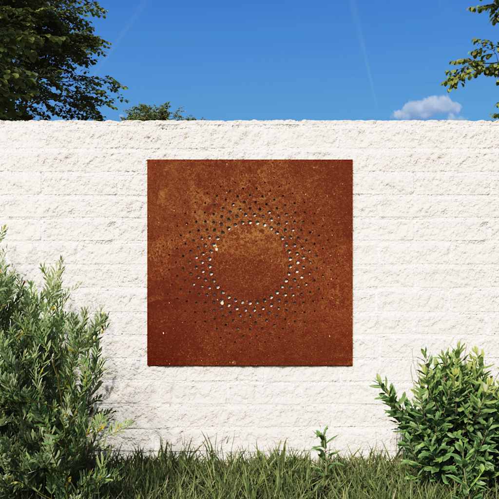vidaXL Väggdekoration 55x55 cm rosttrögt stål soldesign
