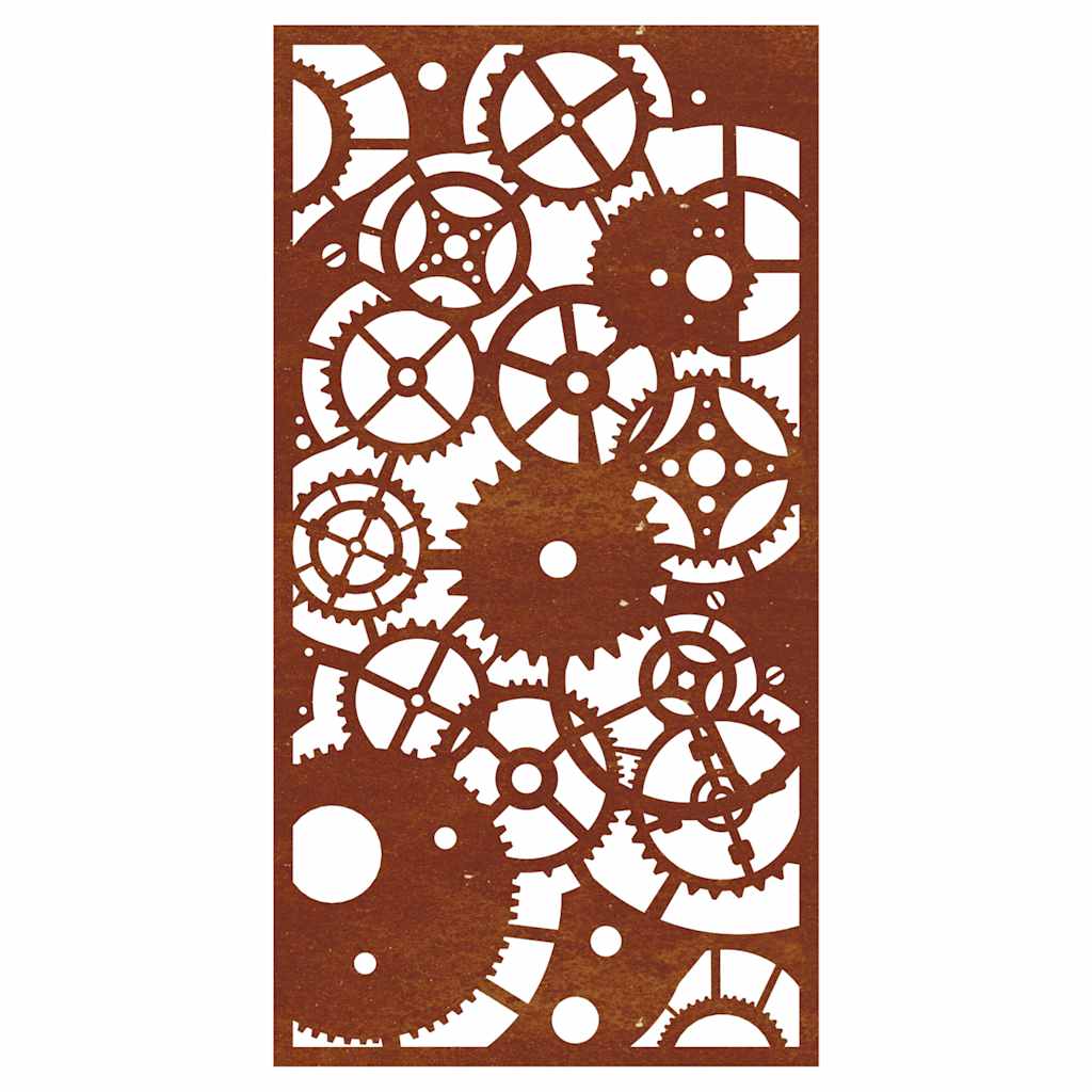 vidaXL Väggdekoration 105x55 cm rosttrögt stål kugghjulsdesign