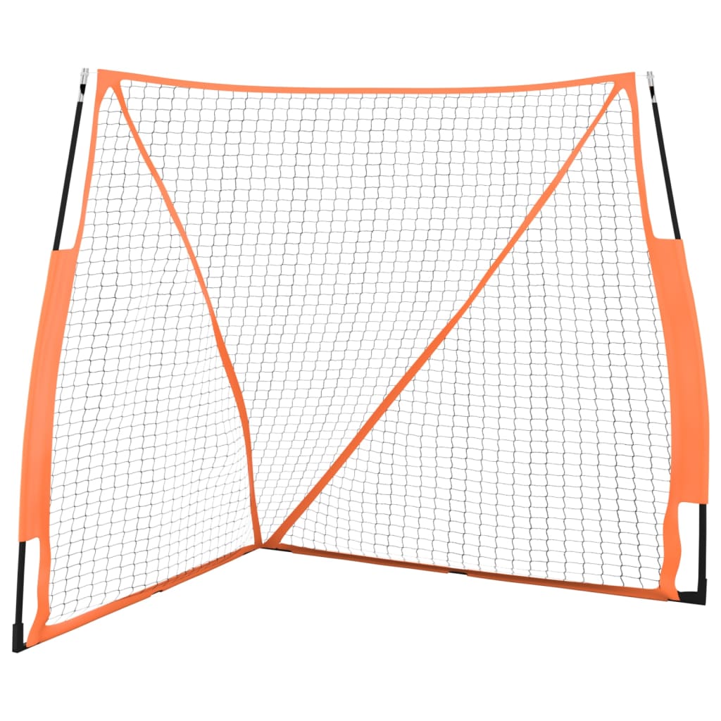 vidaXL Basebollnät bärbart orange&svart 183x182x183cm stål&polyester