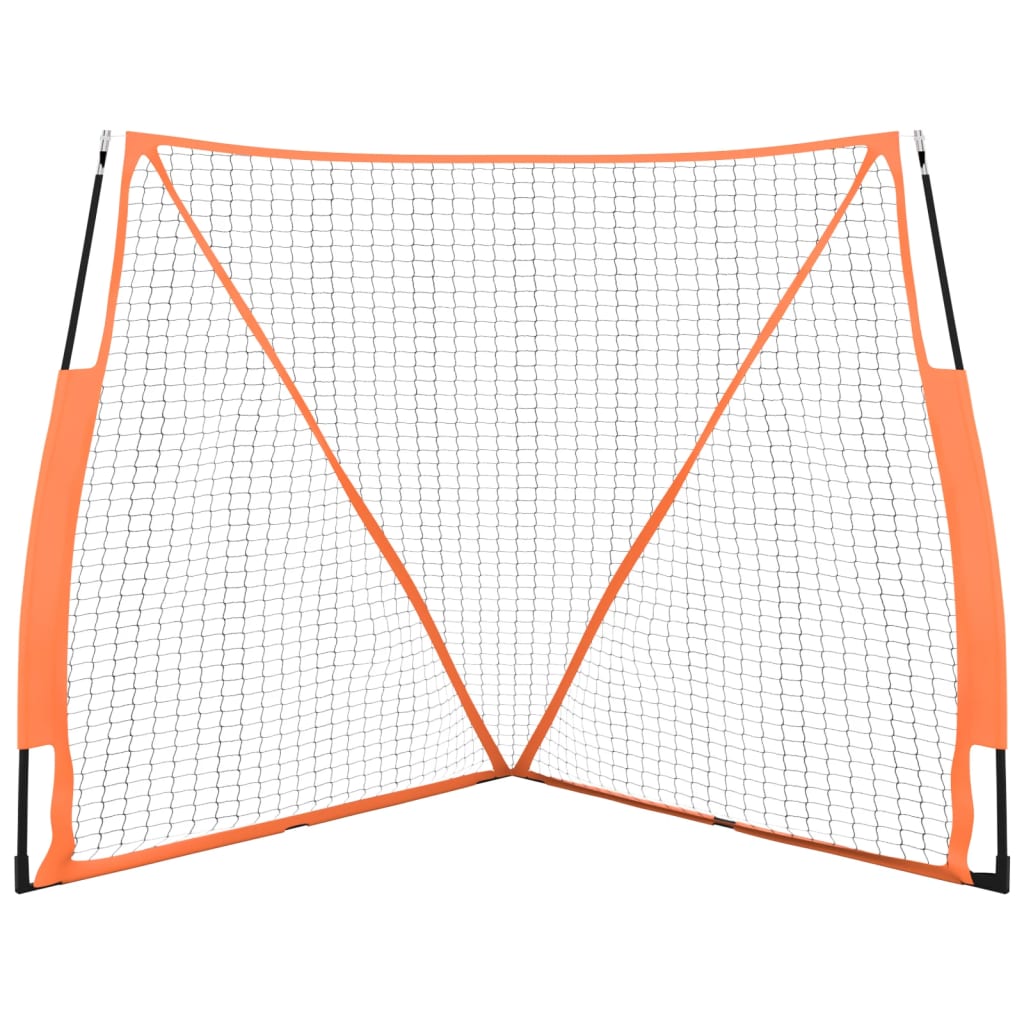 vidaXL Basebollnät bärbart orange&svart 183x182x183cm stål&polyester