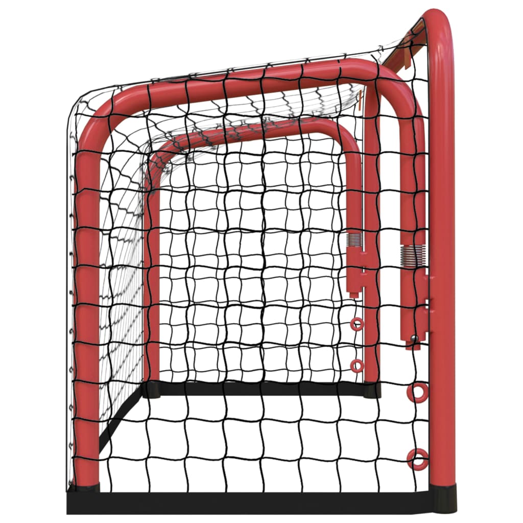 vidaXL Hockeymål med nät röd&svart 68x32x47cm stål&polyester