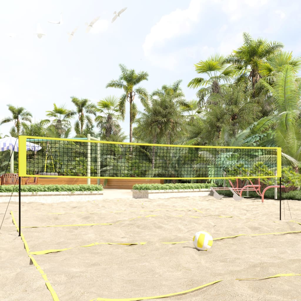 vidaXL Volleybollnät gul och svart 823x244 cm PE-tyg