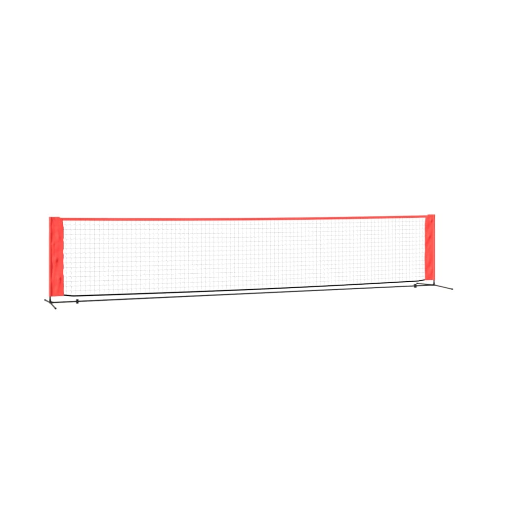 vidaXL Tennisnät svart och röd 500x100x87 cm polyester