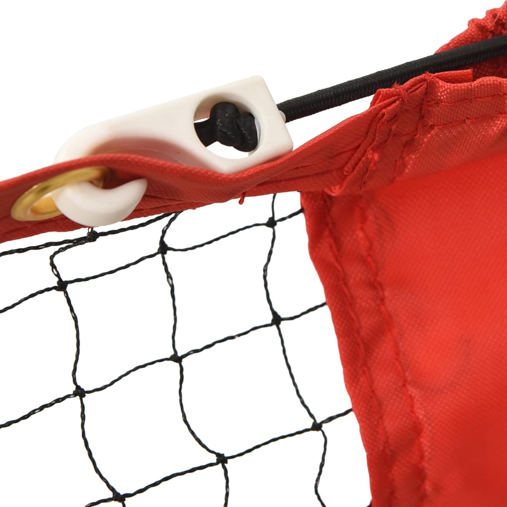 vidaXL Tennisnät svart och röd 500x100x87 cm polyester