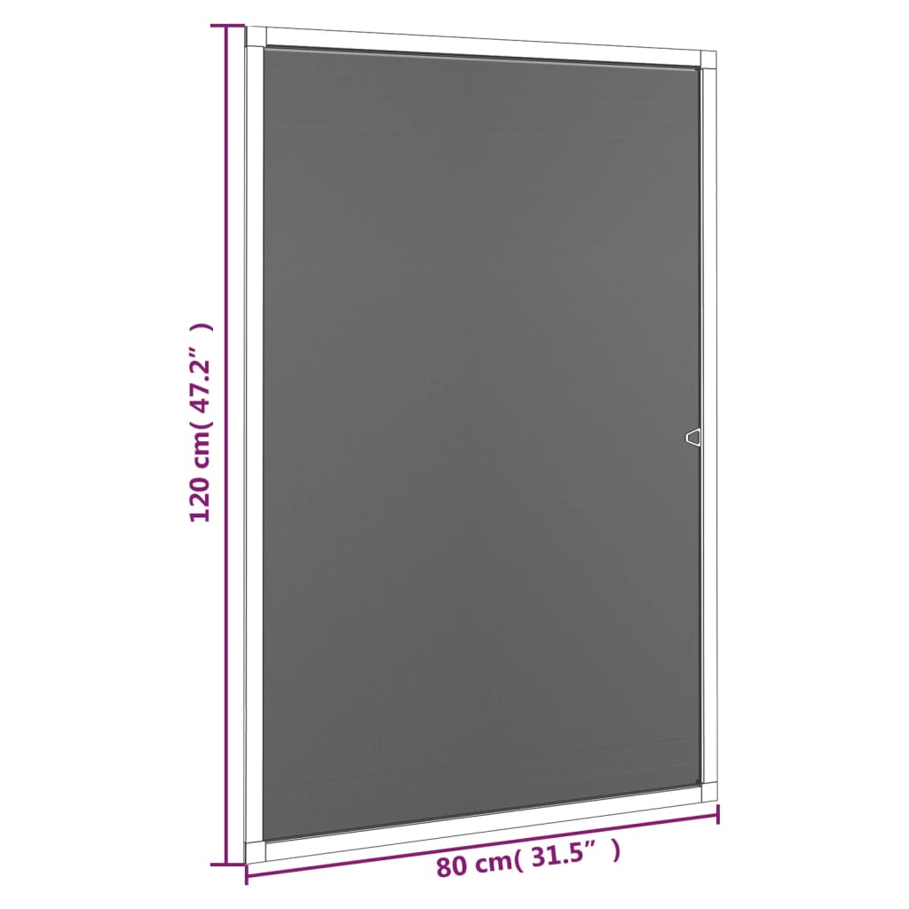 vidaXL Insektsnät för fönster vit 80x120 cm
