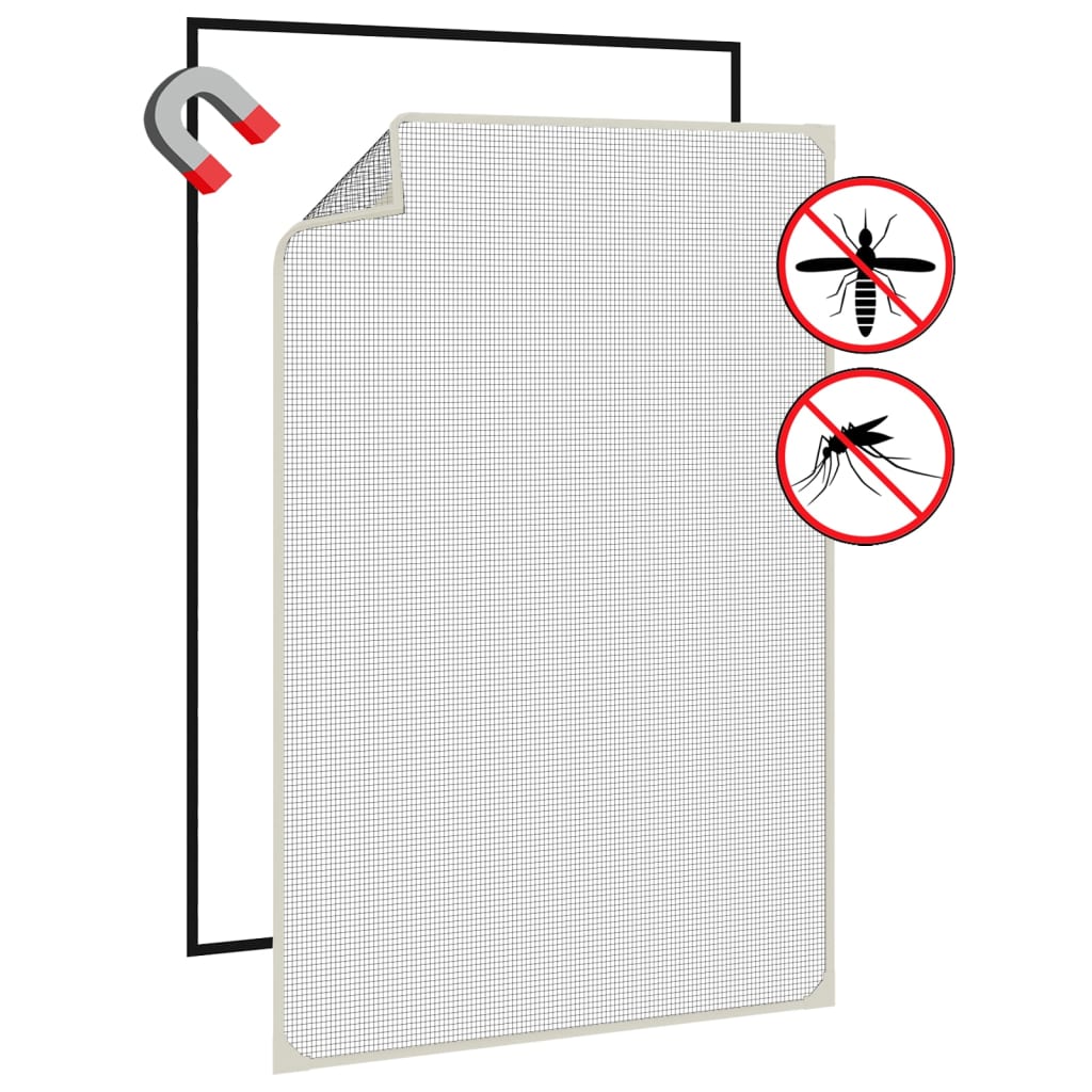 vidaXL Magnetiskt insektsnät för fönster vit 80x120 cm
